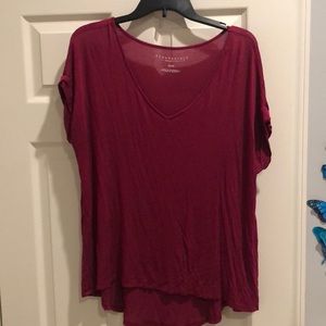 Maroon Flowy Shirt